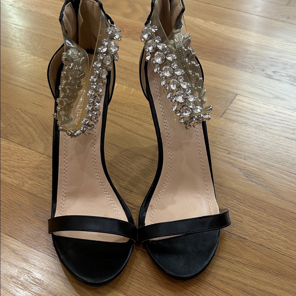 Chase + Chloe Black Heels with Crystal Accents size 9 - Picture 11 of 12